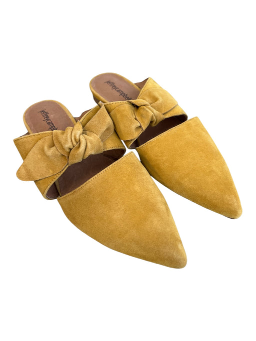 Jeffrey Campbell Shoe Size 6.5 Mustard Suede Pointed Toe Strap with Bow Shoes Mustard / 6.5