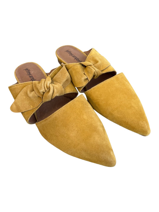 Jeffrey Campbell Shoe Size 6.5 Mustard Suede Pointed Toe Strap with Bow Shoes Mustard / 6.5