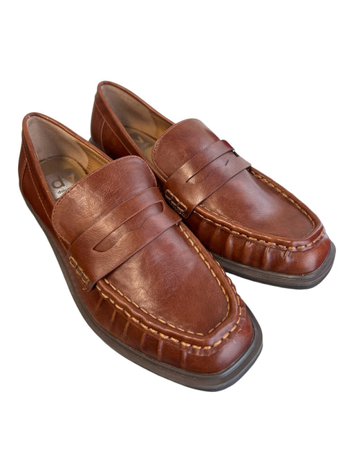 Dolce Vita Shoe Size 6.5 Brown Leather Square Toe Loafer Flat Shoes Brown / 6.5