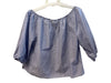 Maeve Size Medium Blue & White No Fabric Tag Striped Round Neck Top Blue & White / Medium