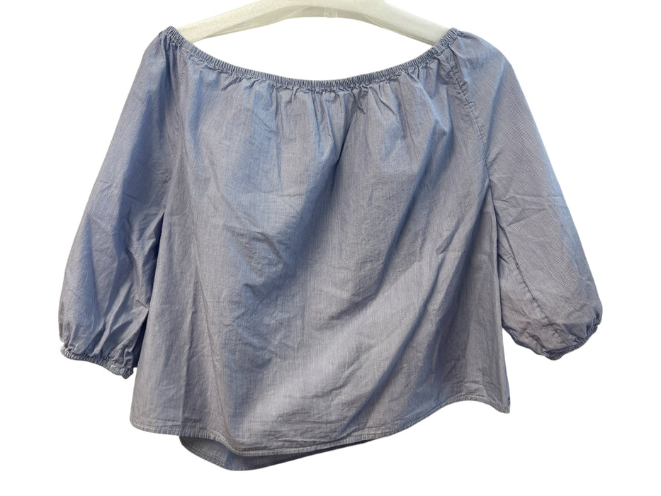 Maeve Size Medium Blue & White No Fabric Tag Striped Round Neck Top Blue & White / Medium