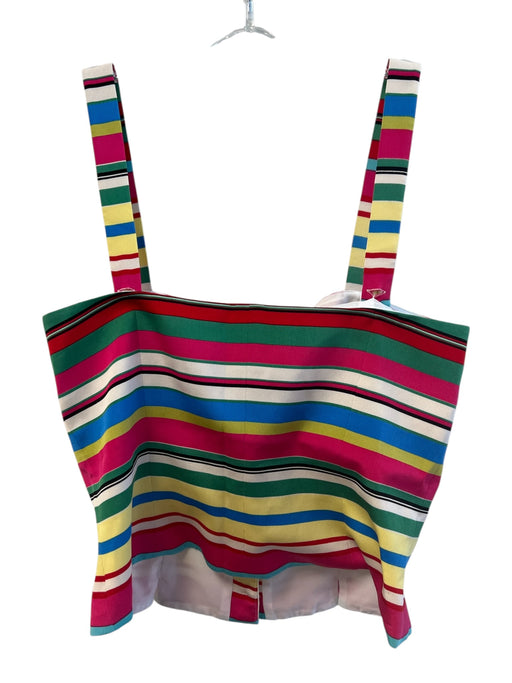 Worth Size 4 Multi Silk Blend Striped Front Button Closure Sleeveless Top Multi / 4