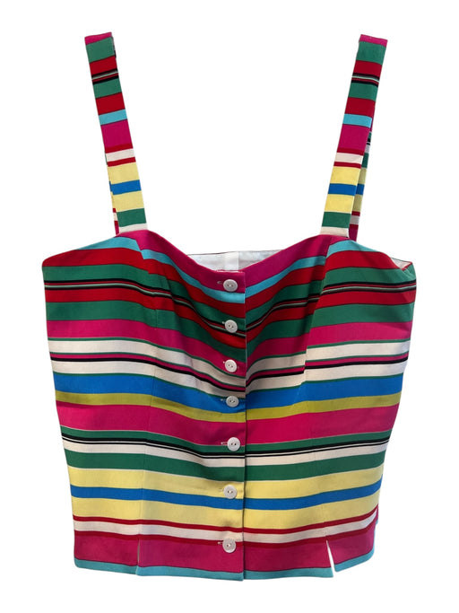 Worth Size 4 Multi Silk Blend Striped Front Button Closure Sleeveless Top Multi / 4