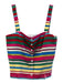 Worth Size 4 Multi Silk Blend Striped Front Button Closure Sleeveless Top Multi / 4