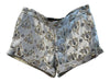 Just Johnson Size 8 Silver & Gold Silk Lining Zip Fly All Over Print Shorts Silver & Gold / 8