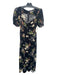 Reformation Size 6 Black & Multi Viscose Blend Floral Sweetheart Maxi Dress Black & Multi / 6