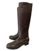 Stuart Weitzman Shoe Size 8.5 Brown Embossed Leather Elastic Stacked Boots Brown / 8.5