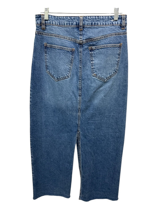 Habitual Size 4/27 Medium Wash Cotton Denim Button Up Raw Hem Maxi Skirt Medium Wash / 4/27