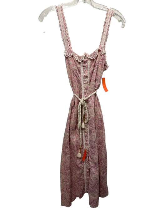 Louise Misha Size 36 Pink, Green, Purple Cotton Sleeveless Floral Dress Pink, Green, Purple / 36