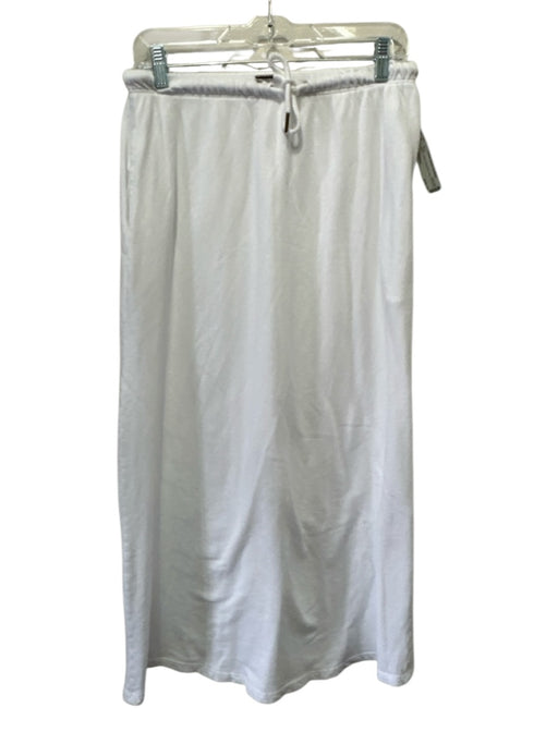 Self Contrast Size M White Cotton Drawstring Midi Skirt White / M