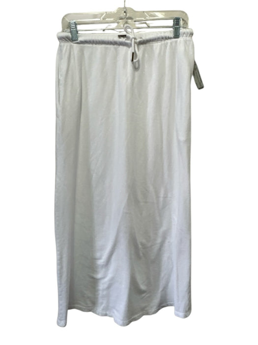 Self Contrast Size M White Cotton Drawstring Midi Skirt White / M