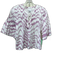 Saylor Size M White & Purple Cotton Pintuck Ikat Tassel Tie Detail Top White & Purple / M
