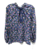 India Collection Emerson Fry Size XS Purple, Pink, Green Cotton Floral Top Purple, Pink, Green / XS