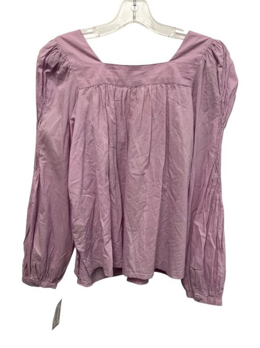 Cleobella Size S Lilac Purple Organic Cotton Button Down Puff Shoulder Top Lilac Purple / S