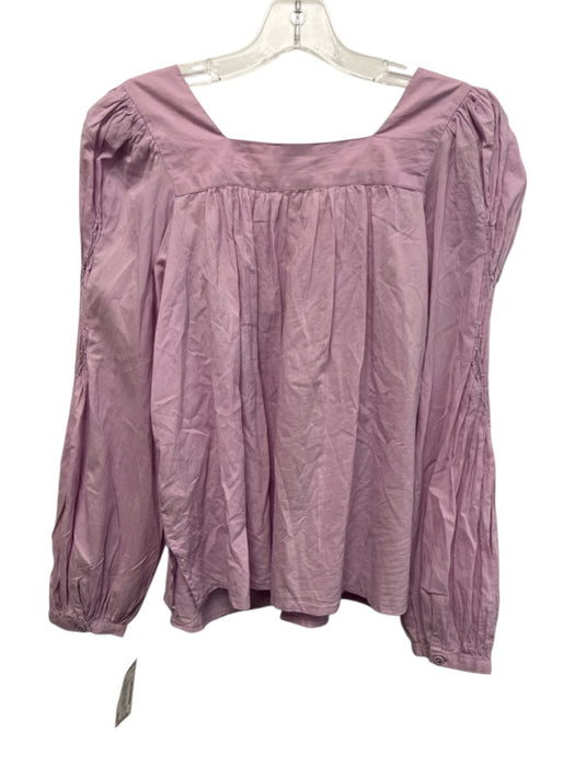 Cleobella Size S Lilac Purple Organic Cotton Button Down Puff Shoulder Top Lilac Purple / S