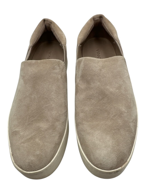 Vince Shoe Size 7 Taupe Gray Suede leather Slip On Platform Sneakers Taupe Gray / 7