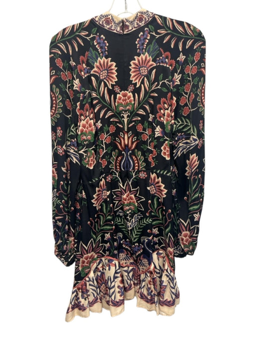 Farm Size S Navy & Multi Viscose Long Sleeve Floral high neck Dress Navy & Multi / S