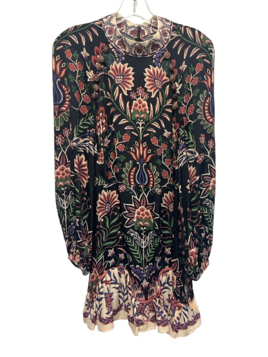 Farm Size S Navy & Multi Viscose Long Sleeve Floral high neck Dress Navy & Multi / S