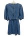 Minkpink Size S Medium Wash Cotton 1/2 Sleeve Pockets Midi Denim Dress Medium Wash / S