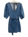 Minkpink Size S Medium Wash Cotton 1/2 Sleeve Pockets Midi Denim Dress Medium Wash / S
