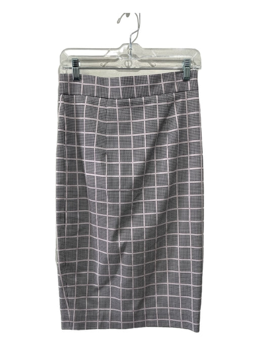 Milly Size 4 White, Pink & Brown Cotton Blend Back Zip Houndstooth Skirt White, Pink & Brown / 4