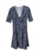 Lela Rose Size Est Size 4 Navy & white Blend Speckled Elbow Sleeve Dress Navy & white / Est Size 4