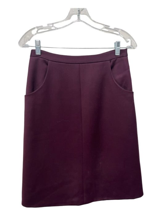 Raoul Size 4 Bordeaux Wool Pencil Pockets Midi Skirt Bordeaux / 4