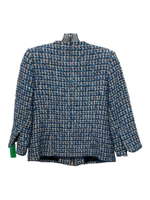 Smythe Size 4 Blue, Black, White Acrylic Blend Long Sleeve Boucle Pockets Jacket Blue, Black, White / 4