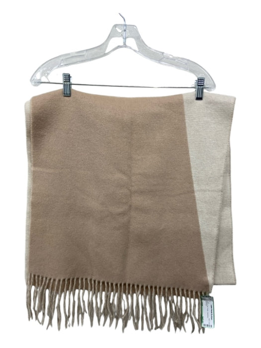 Beige & Tan Fringe Colorblock scarf Beige & Tan / Large