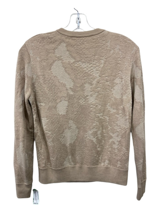 Lafayette 148 Size XS Tan Beige Silk Blend Long Sleeve Jacquard Print Sweater Tan Beige / XS