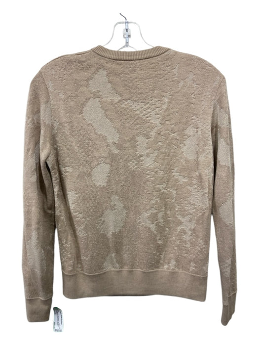 Lafayette 148 Size XS Tan Beige Silk Blend Long Sleeve Jacquard Print Sweater Tan Beige / XS