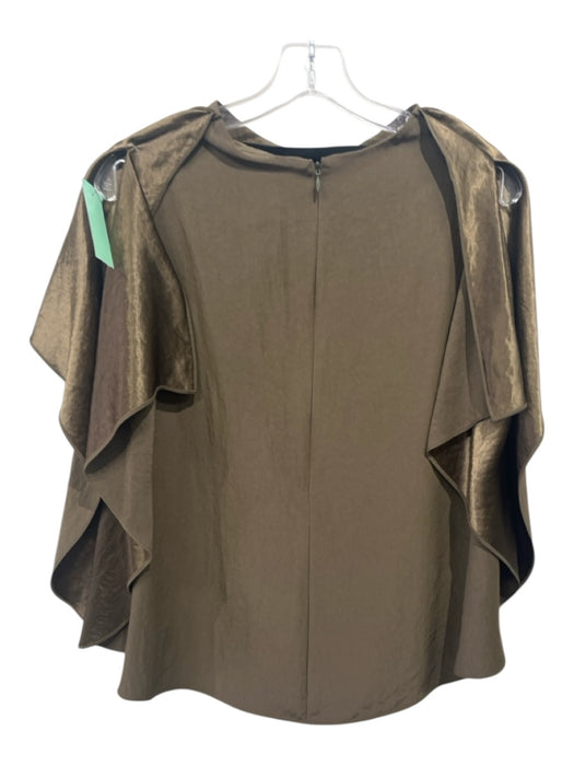 Karolina Zmarlak Size S Olive Green Acetate Blend Cape Back Zip Split Sleeve Top Olive Green / S