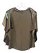 Karolina Zmarlak Size S Olive Green Acetate Blend Cape Back Zip Split Sleeve Top Olive Green / S