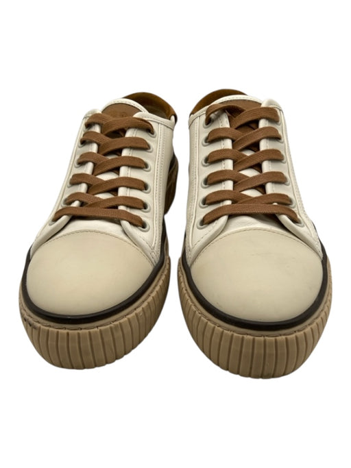 ME + EM Shoe Size 39 White, Brown, Tan Leather Upper round toe lace up Sneakers White, Brown, Tan / 39