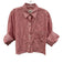 TWP Size XS/S Red & White Cotton Striped 1/2 Sleeve Button Up Cropped Top Red & White / XS/S