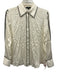 Rails Size XS White & Black Silk Contrast Piping Scalloped Details Button Up Top White & Black / XS