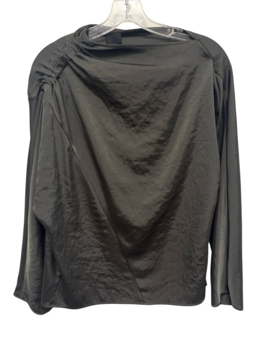 Karolina Zmarlak Size XS Black Polyester Long Sleeve Ruched Detail Top Black / XS
