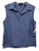 Theory Size S Blue & White Cotton Striped Sleeveless Collared V Neck Top Blue & White / S