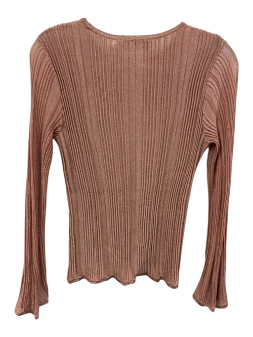 Zimmermann Size 0 Pink Missing Fabric Tag Metallic Thread Ribbed Knit Top Pink / 0