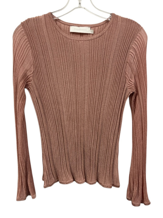 Zimmermann Size 0 Pink Missing Fabric Tag Metallic Thread Ribbed Knit Top Pink / 0