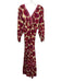 Ro's Garden Size S Cream Beige & Pink Cotton Floral Long Balloon Sleeve Dress Cream Beige & Pink / S