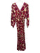 Ro's Garden Size S Cream Beige & Pink Cotton Floral Long Balloon Sleeve Dress Cream Beige & Pink / S