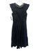 St. Roche Size 0 Black Cotton Sleeveless Ruffle Detail Lace Panel Dress Black / 0