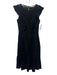 St. Roche Size 0 Black Cotton Sleeveless Ruffle Detail Lace Panel Dress Black / 0