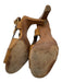 Tory Burch Shoe Size 9 Tan Brown Leather Upper Ankle Buckle Peep Toe Slingbacks Tan Brown / 9