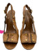 Tory Burch Shoe Size 9 Tan Brown Leather Upper Ankle Buckle Peep Toe Slingbacks Tan Brown / 9