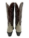 Partow Shoe Size 39.5 Brown & White Leather Pointed Toe Western Knee High Boots Brown & White / 39.5