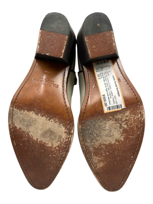 Partow Shoe Size 39.5 Brown & White Leather Pointed Toe Western Knee High Boots Brown & White / 39.5