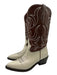 Partow Shoe Size 39.5 Brown & White Leather Pointed Toe Western Knee High Boots Brown & White / 39.5
