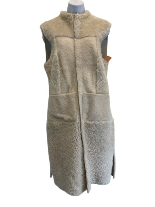 Karolina Zmarlak Size S Cream Lamb Shearling Sleeveless Reversible Vest Cream / S